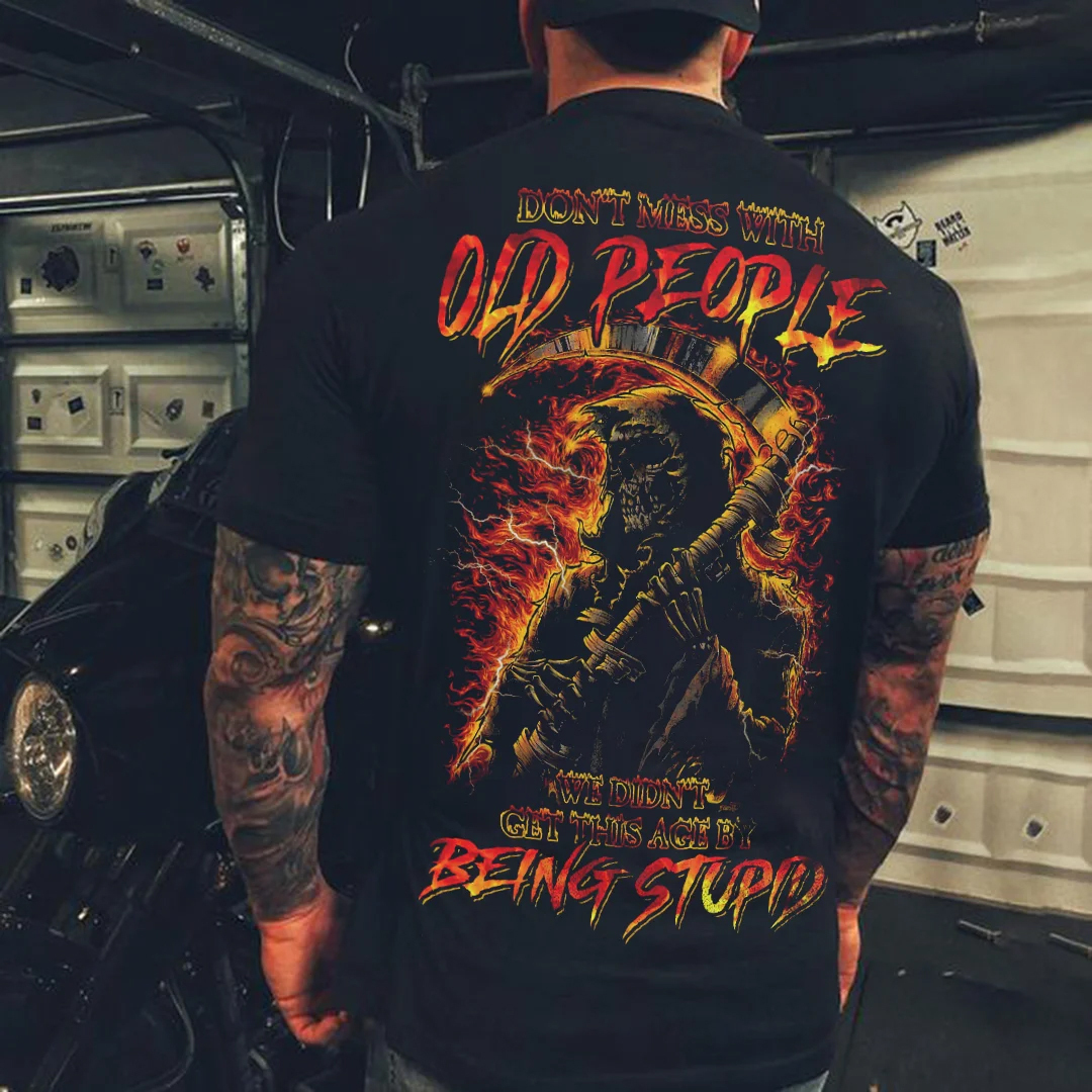 Don't Mess With Old People Men's Short Sleeve Printed T-shirt-