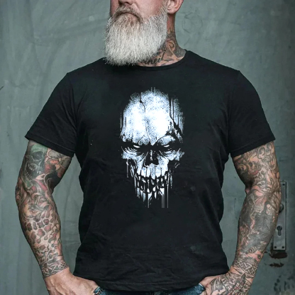 Skull Men's Short Sleeve  Printed T-shirt-