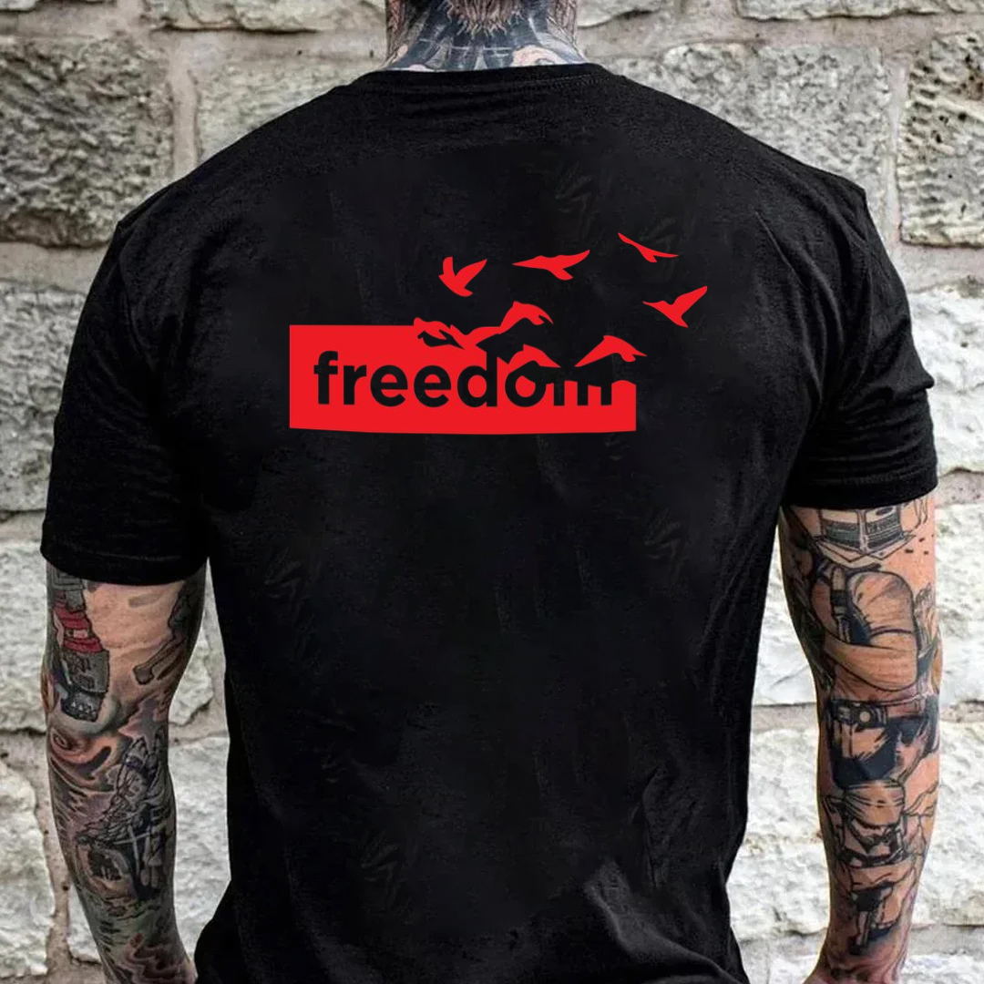 Freedom Men's Short Sleeve  Printed T-shirt-