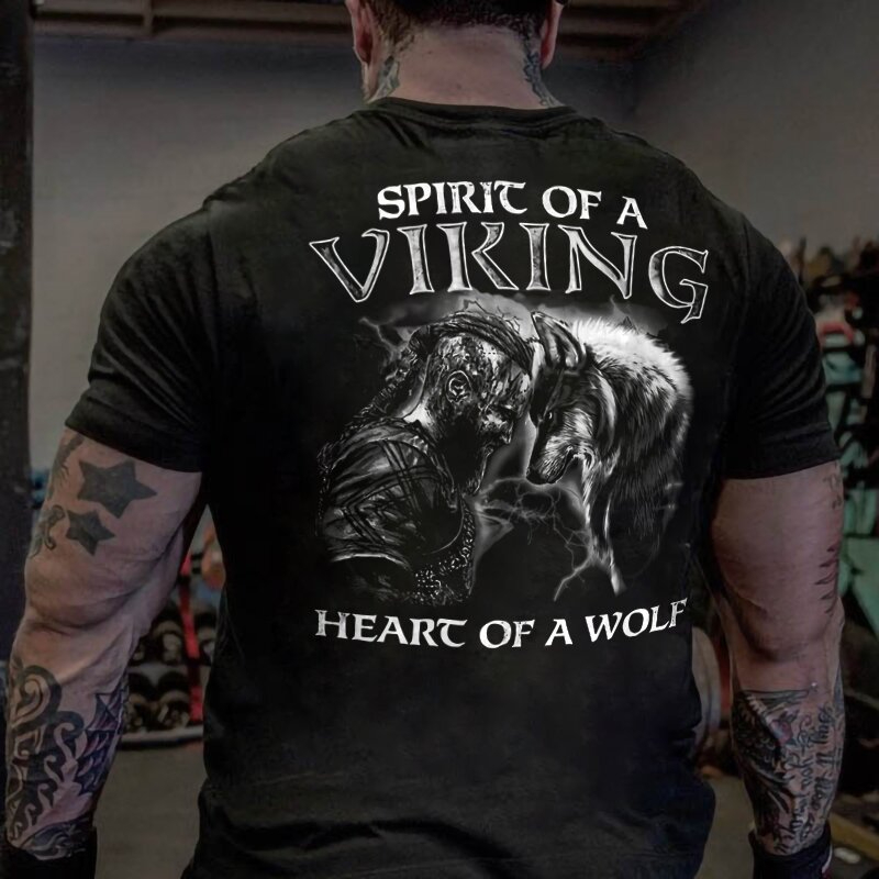 Viking Spirit Of A Viking Heart Of A Wolf T-shirt