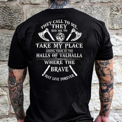 Viking Men's Short Sleeve  Printed T-shirt-