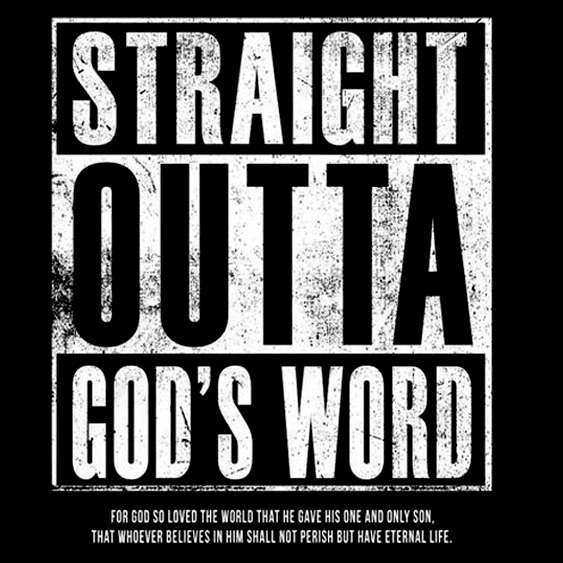 God's Word Straight Outta Men's Short Sleeve  Printed T-shirt-