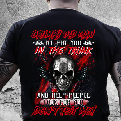 Grumay Old Man Men's Short Sleeve  Printed T-shirt-