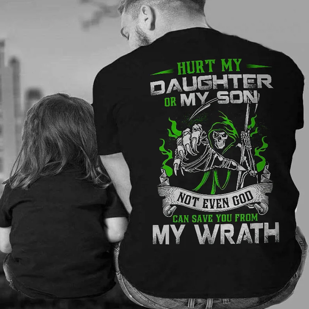 Don't Hurt My Daughter Or My Son Men's Short Sleeve  Printed T-shirt-