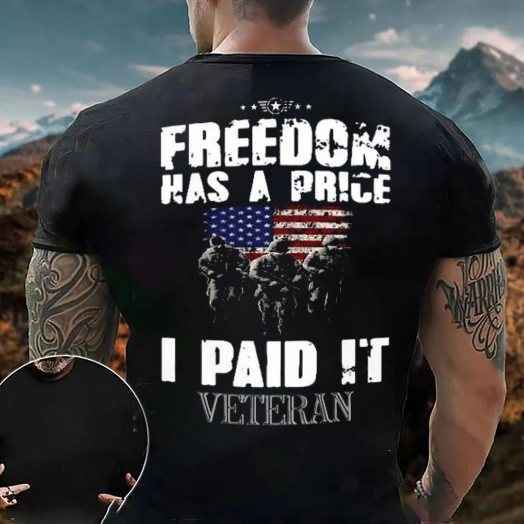Freedom Has A Price Men's Short Sleeve  Printed T-shirt-