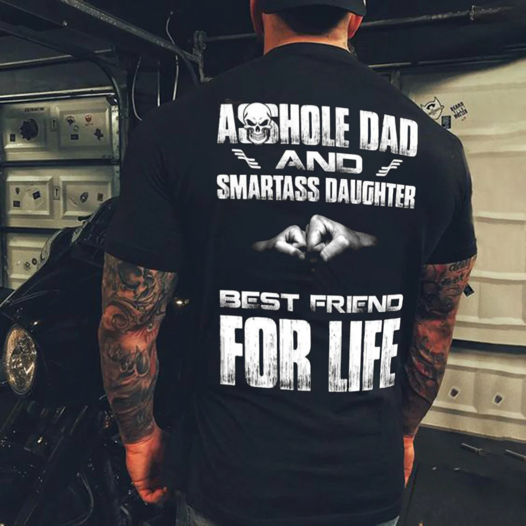ASSHOLE DAD AND SMARTASS DAUGHTER Men's Short Sleeve  Printed T-shirt-