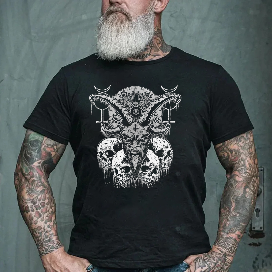 The Hell Skull Men's Short Sleeve  Printed T-shirt-