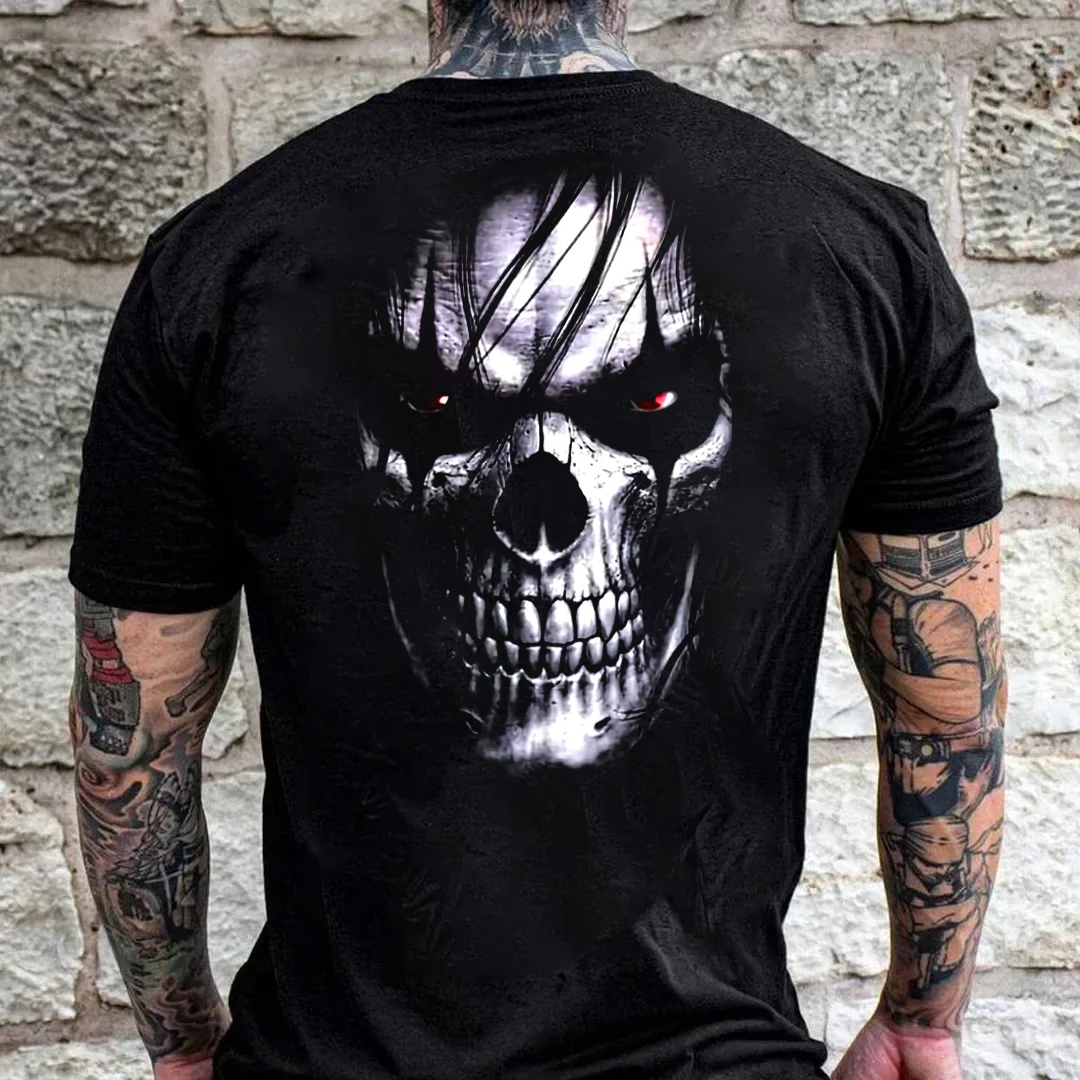 Skeleton Men's Short Sleeve  Printed T-shirt-