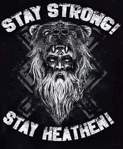 Stay Strong Stay Heathen Men's Short Sleeve  Printed T-shirt-