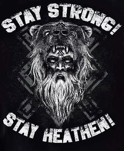 Stay Strong Stay Heathen Men's Short Sleeve  Printed T-shirt-
