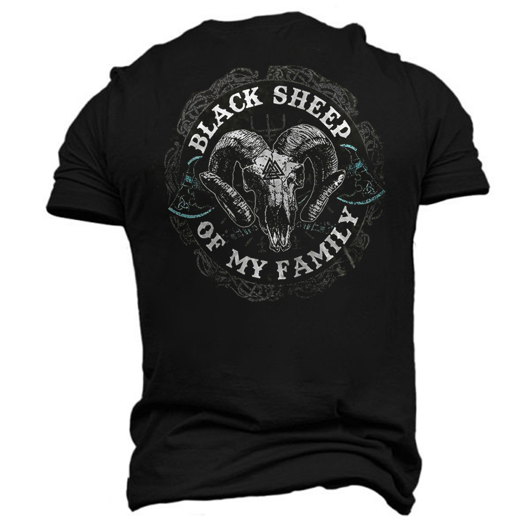Black Sheep Of My Family Men's Short Sleeve  Printed T-shirt-