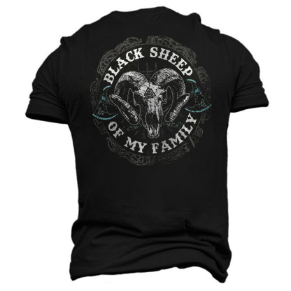 Black Sheep Of My Family Men's Short Sleeve  Printed T-shirt-