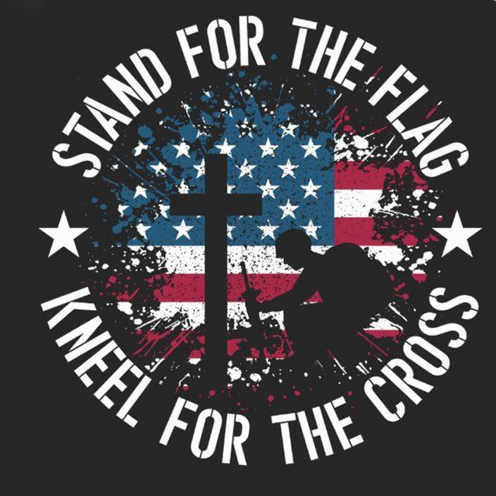 Stand For The Flag Kneel For The Cross Men's Short Sleeve  Printed T-shirt-