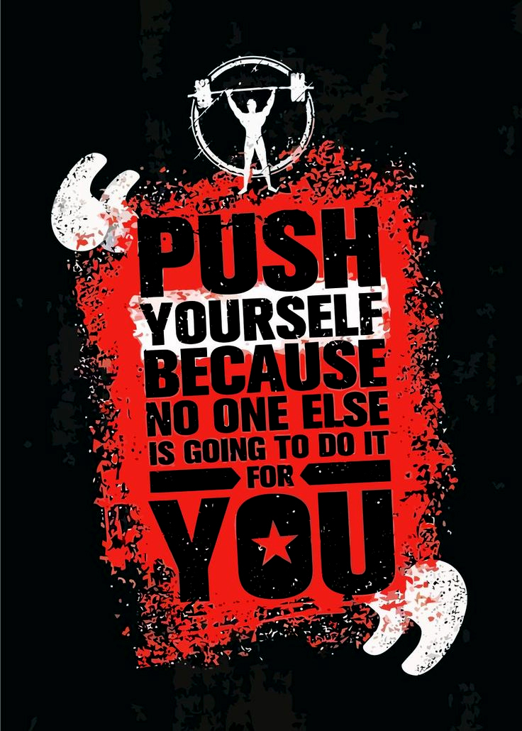 Push Yourself Men's Short Sleeve  Printed T-shirt-