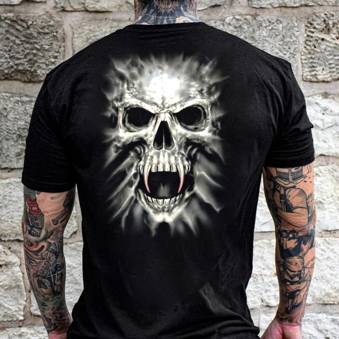 Skull Men's Short Sleeve  Printed T-shirt-