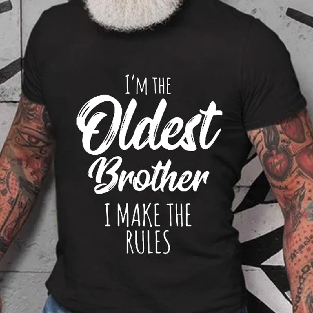 I'm The Oldest Brother Men's Short Sleeve  Printed T-shirt-