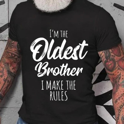 I'm The Oldest Brother Men's Short Sleeve  Printed T-shirt-