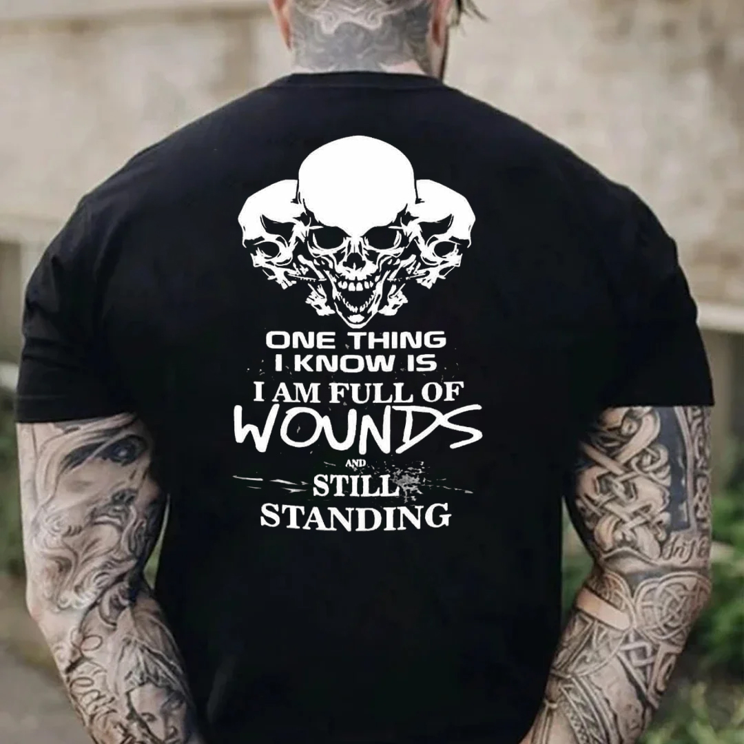 I Am Full Of Wounds And Still Standing Men's Short Sleeve  Printed T-shirt-