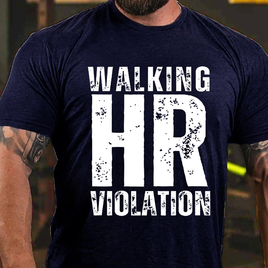 Walking HR Violation Men's Short Sleeve  Printed T-shirt-