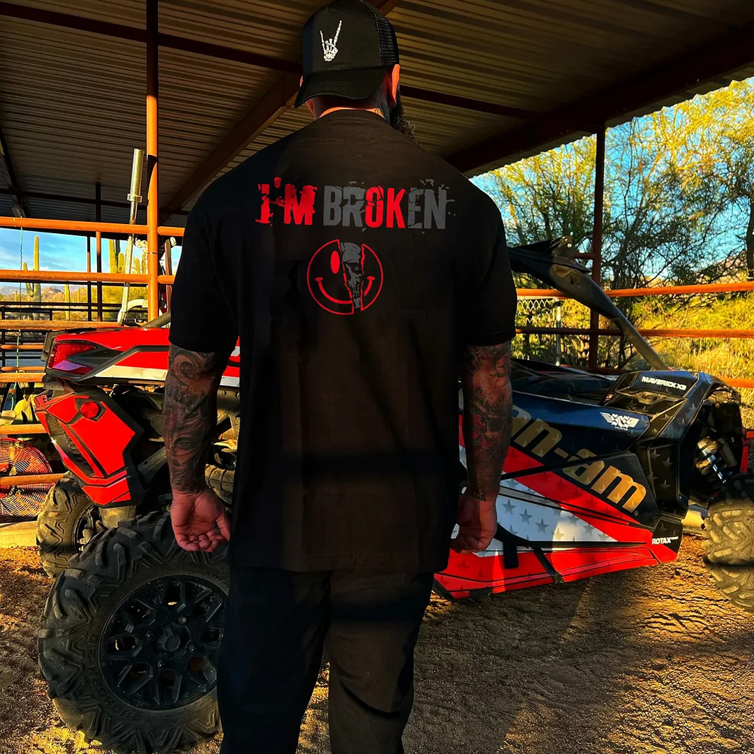 [Clearance Sale]I'm Broken Men's Short Sleeve Cotton Printed T-shirt