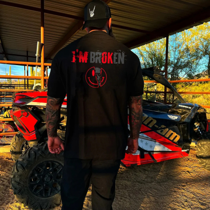 [Clearance Sale]I'm Broken Men's Short Sleeve Cotton Printed T-shirt