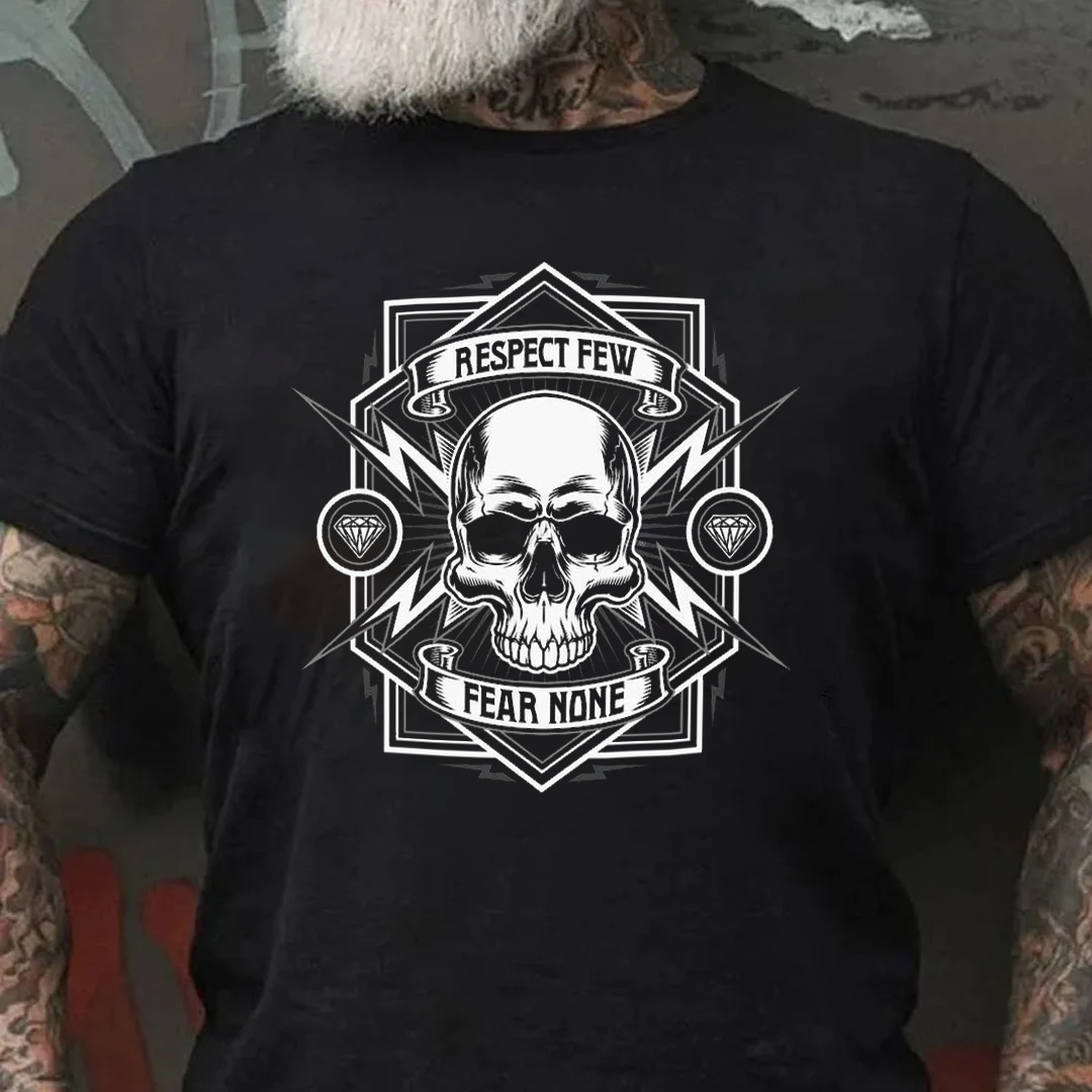 Respect Few Fear None Men's Short Sleeve  Printed T-shirt-