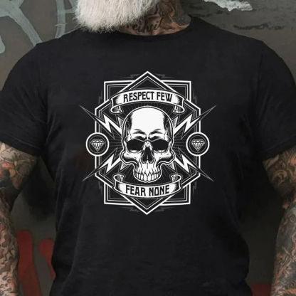 Respect Few Fear None Men's Short Sleeve  Printed T-shirt-
