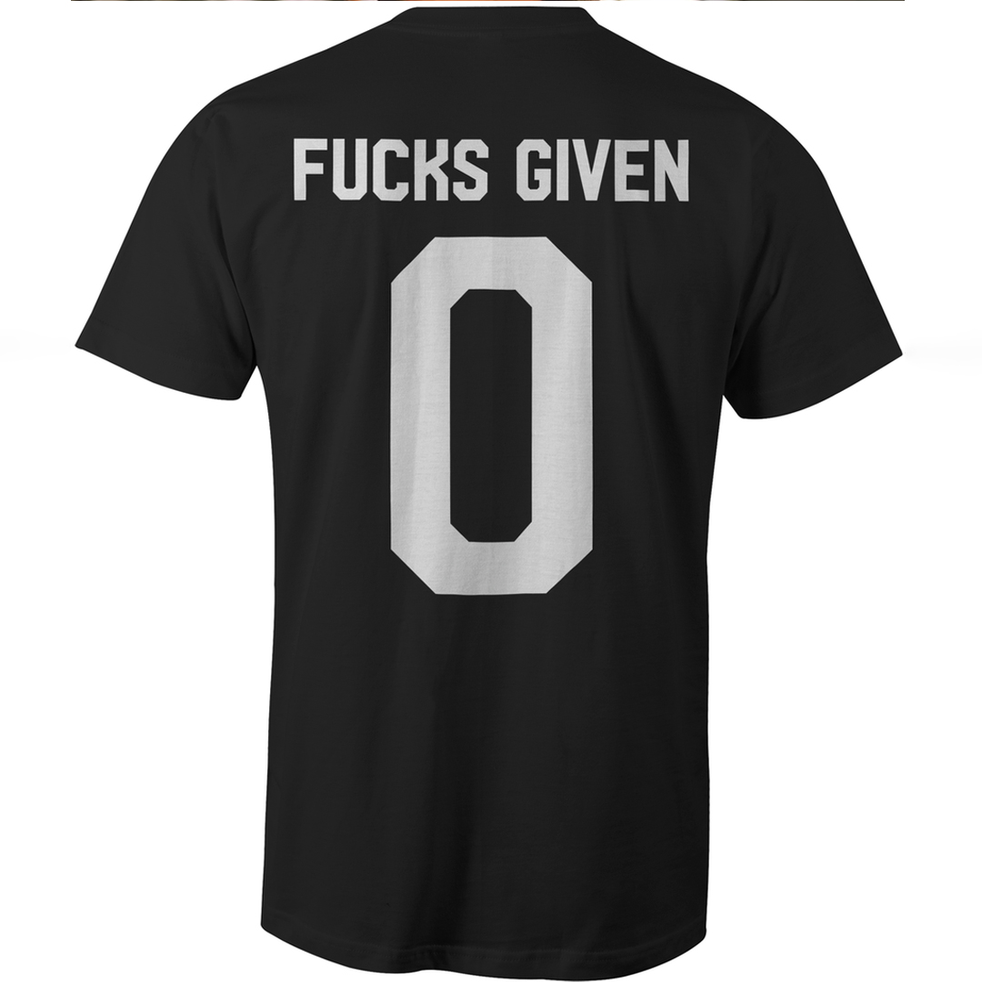 Fucks Given 0  Men's Short Sleeve  Printed T-shirt-