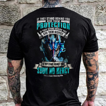 If They Stand Against You Show No Mercy Men's Short Sleeve  Printed T-shirt-