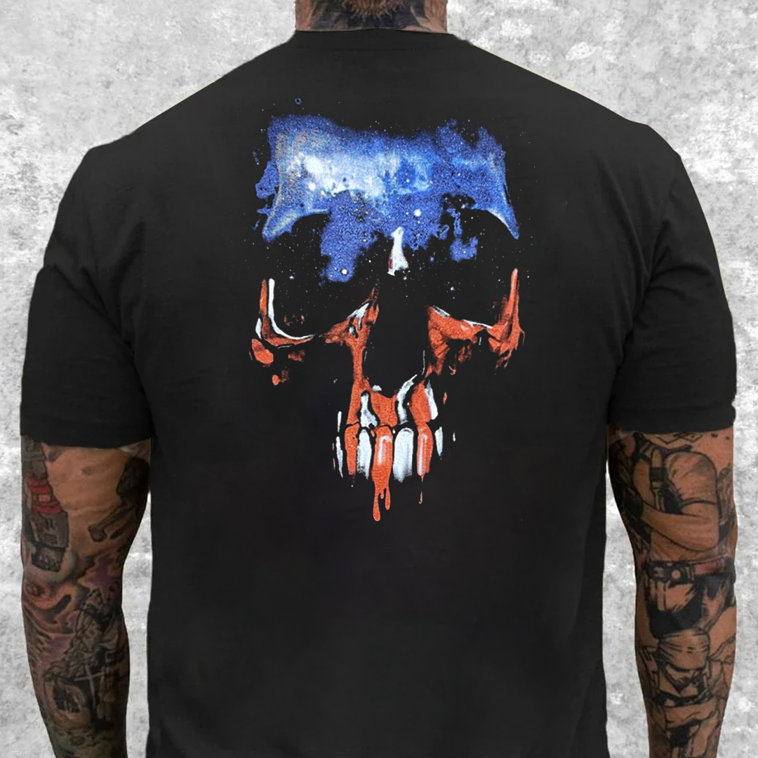 USA SKULL Men's Short Sleeve  Printed T-shirt-