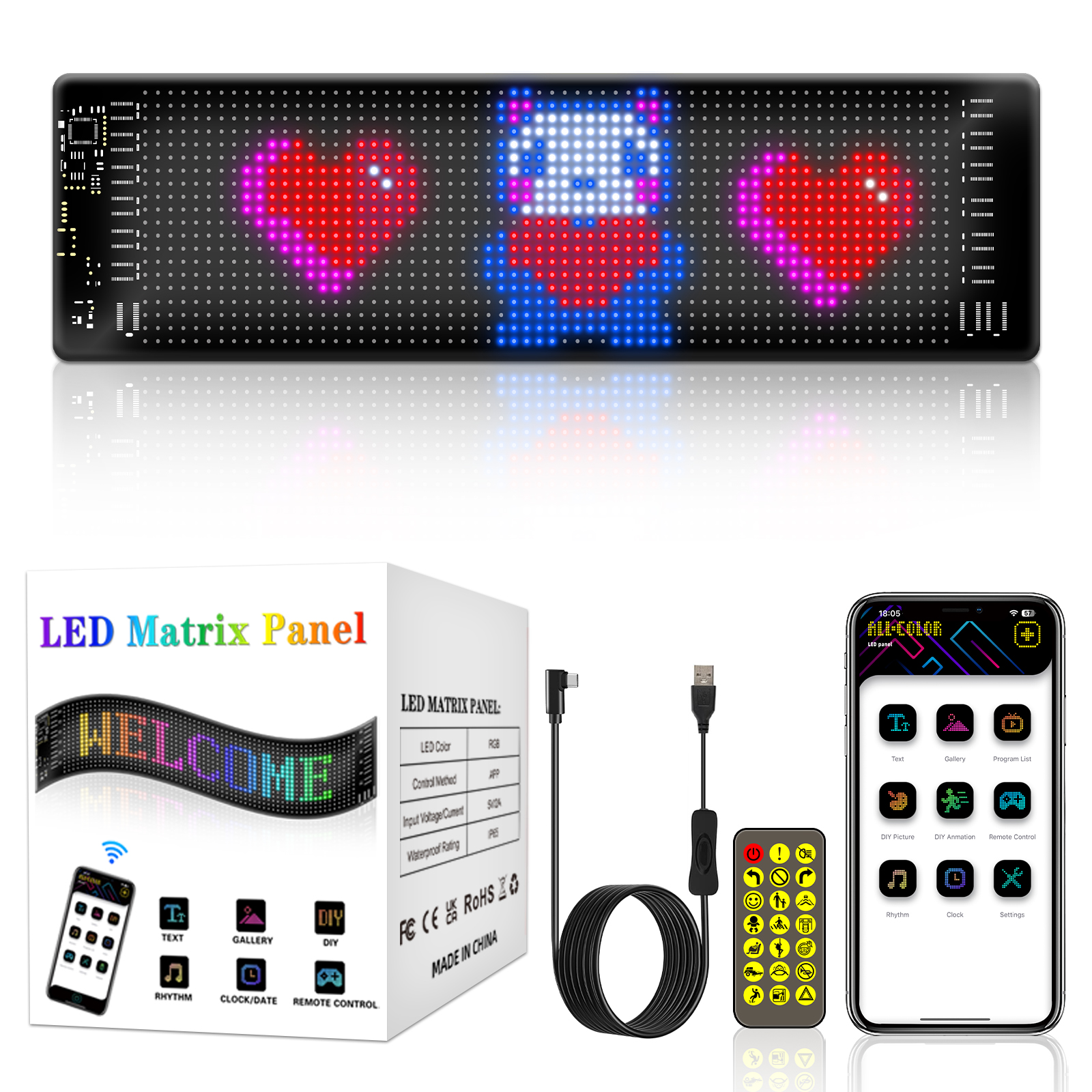 Led ticker display for car-customized