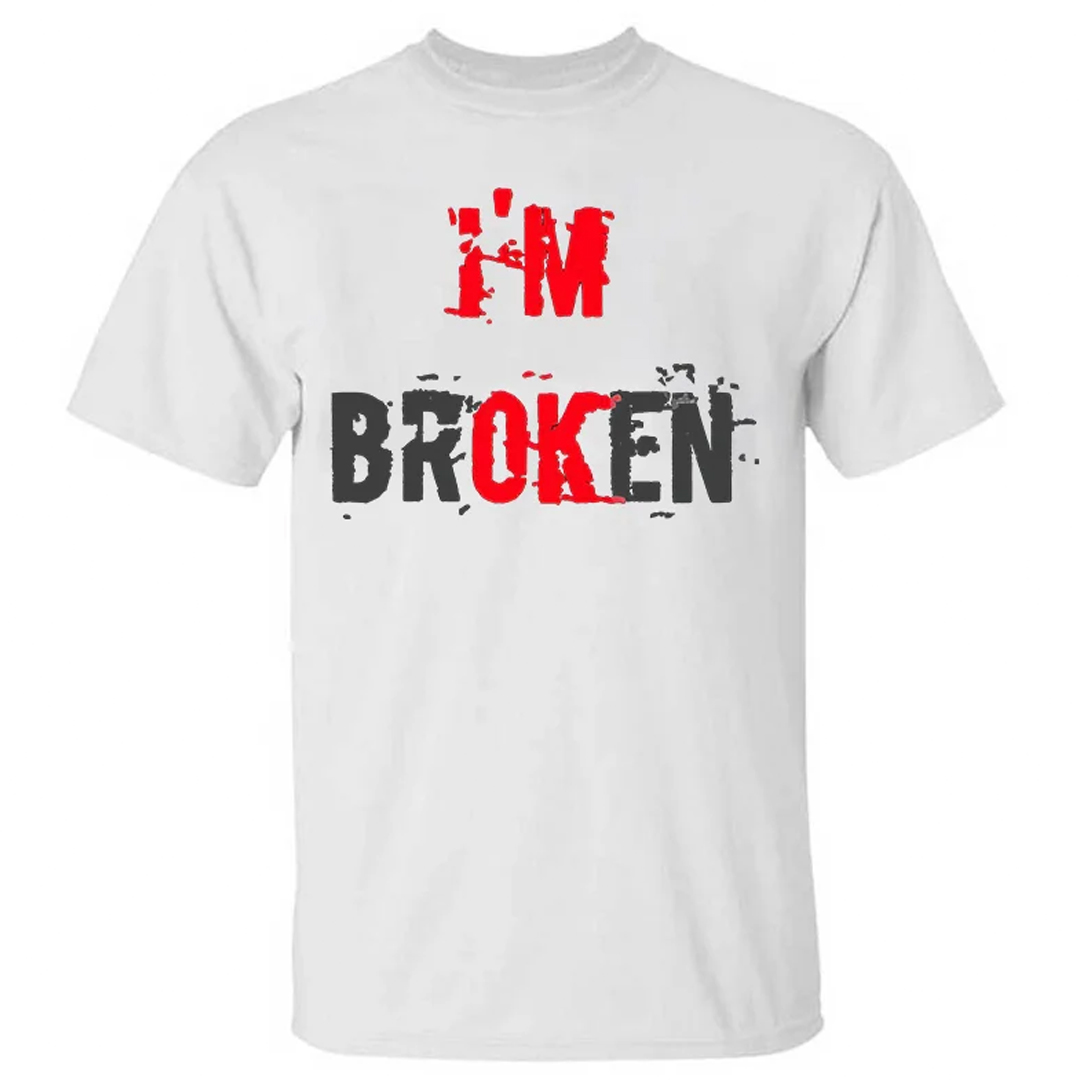 I'm Broken Men's Short Sleeve  Printed T-shirt-