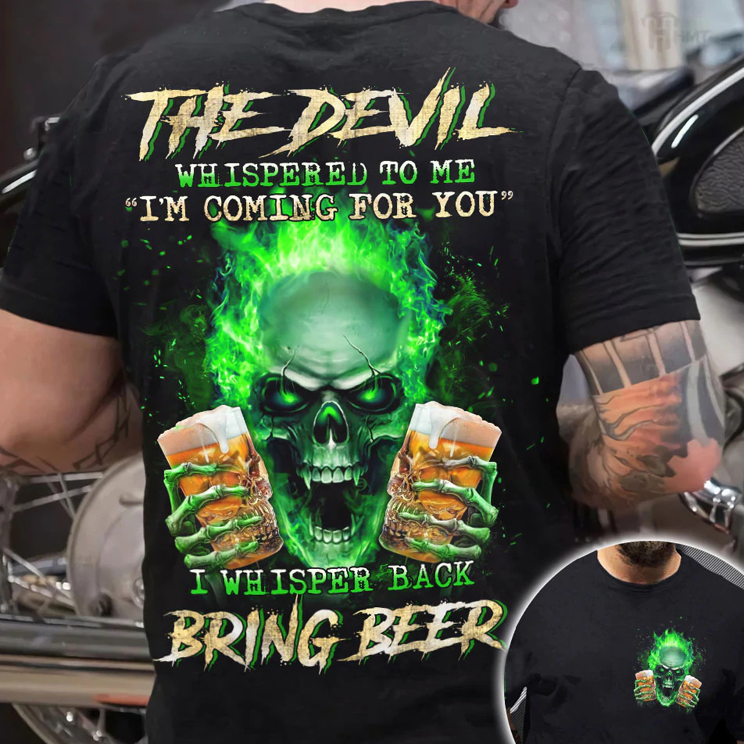 [Clearance Sale]The Devil Whispered To Me Bring Beer Print Men's Short Sleeve T-Shirt