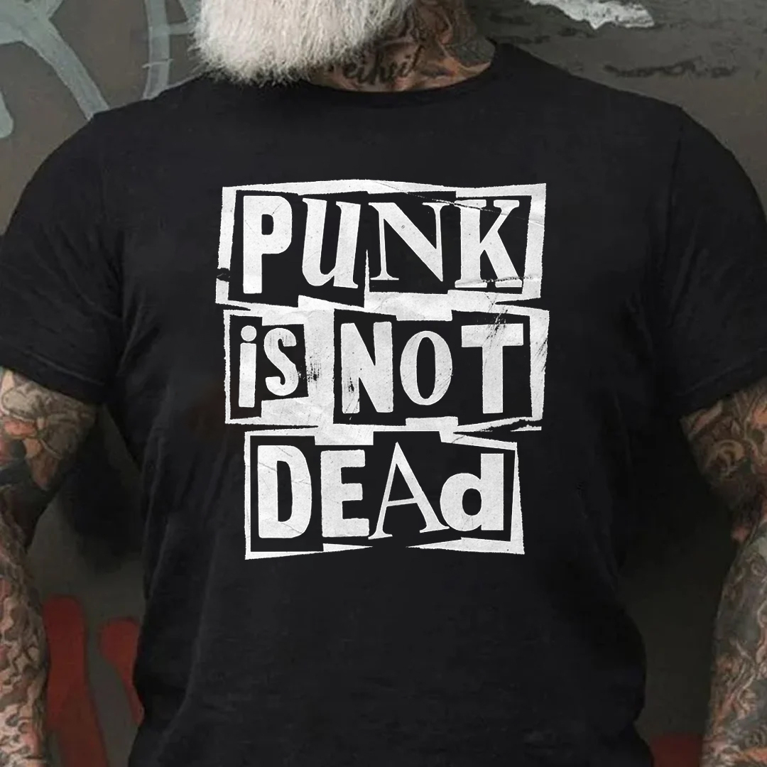 Punk Is Not Dead Men's Short Sleeve  Printed T-shirt-