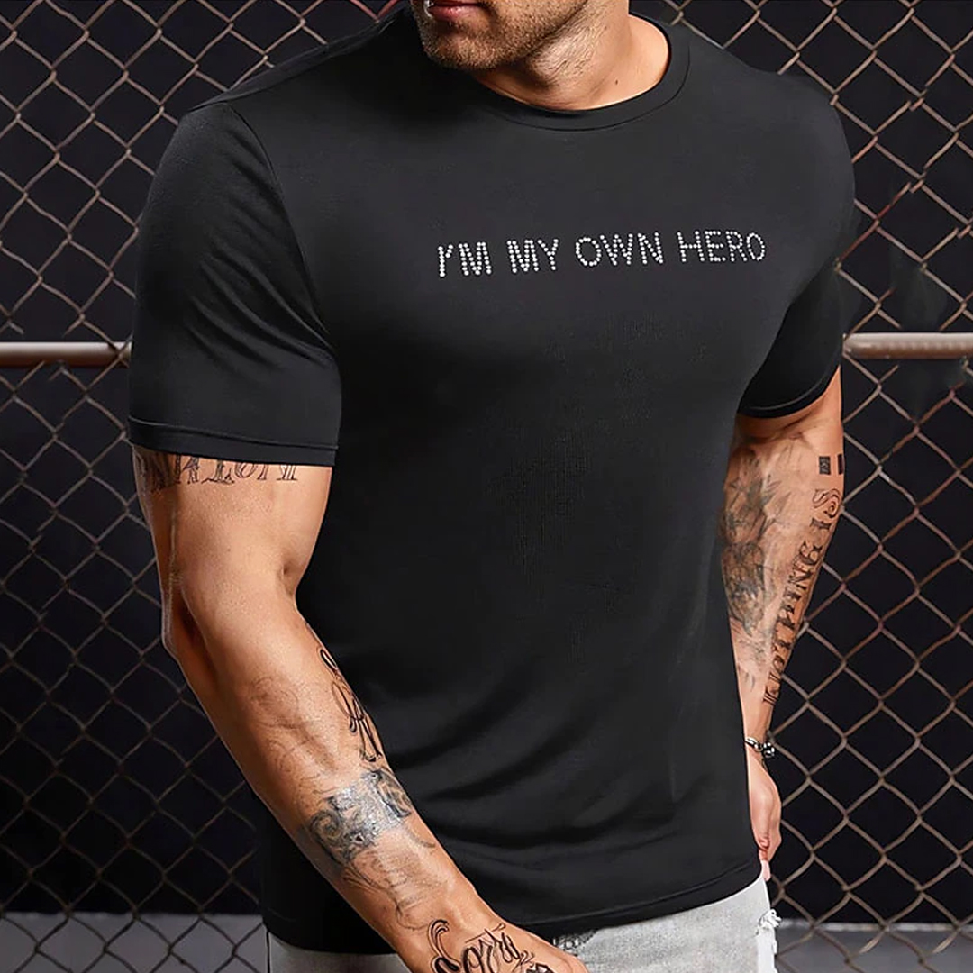 I'M My  Own Hero Men's Short Sleeve  Printed T-shirt-