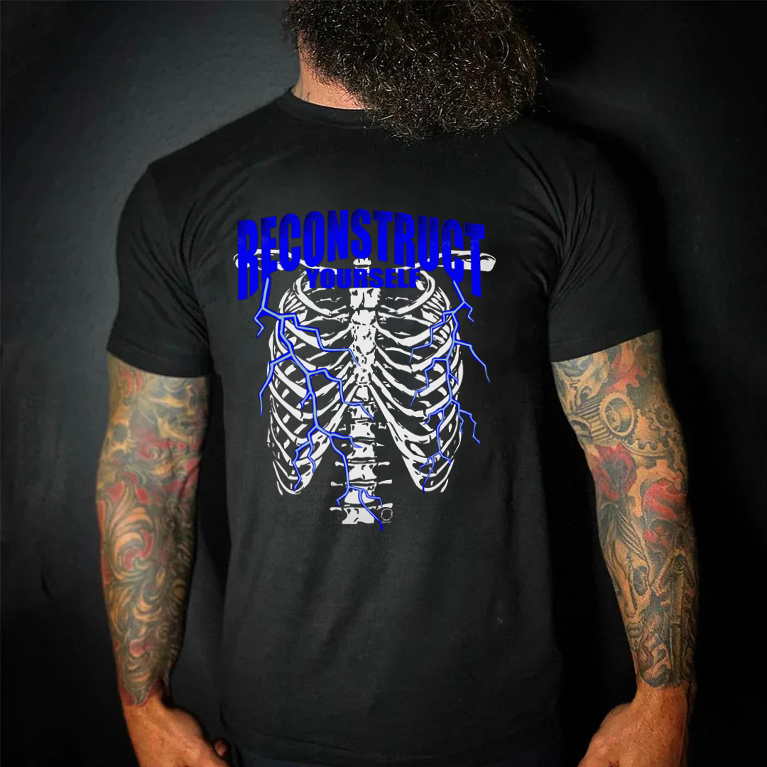 RECONSTRUCT Men's Short Sleeve  Printed T-shirt-