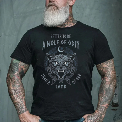 Better To Be A Wolf Of Odin Men's Short Sleeve  Printed T-shirt-