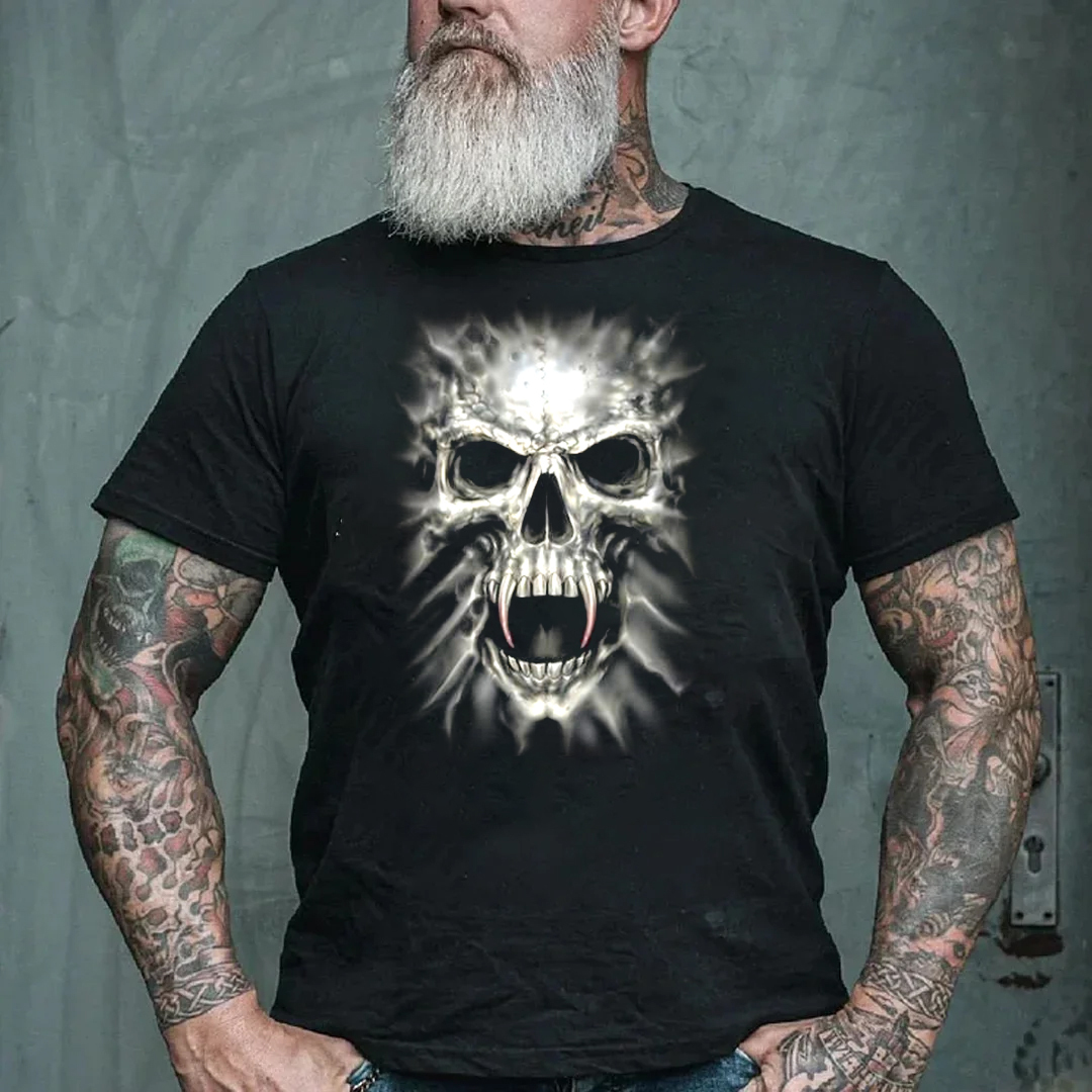 Skull Men's Short Sleeve  Printed T-shirt-