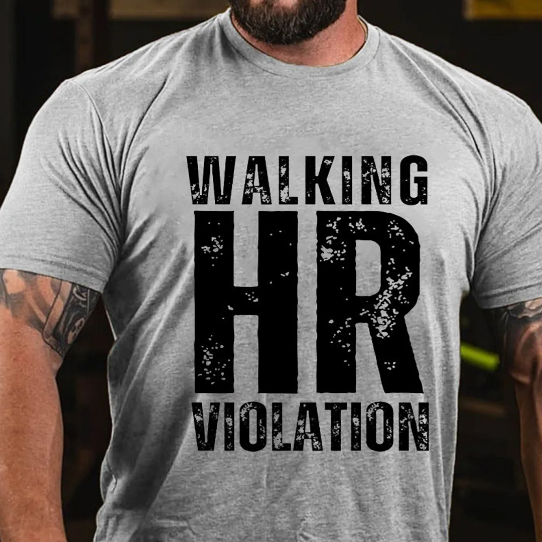 Walking HR Violation Men's Short Sleeve  Printed T-shirt-