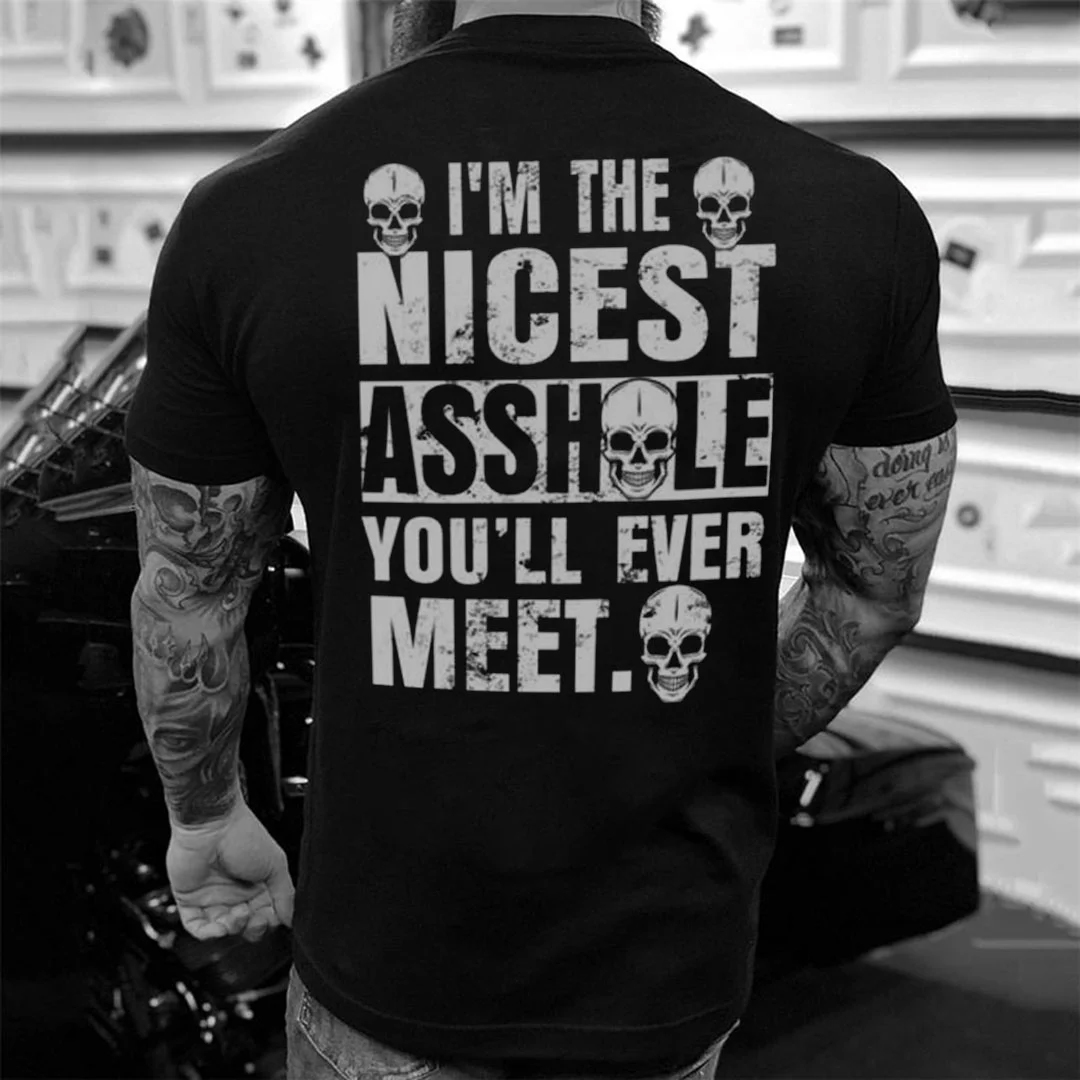 I Am The Nicest Ash You'll Ever Meet Men's Short Sleeve  Printed T-shirt-