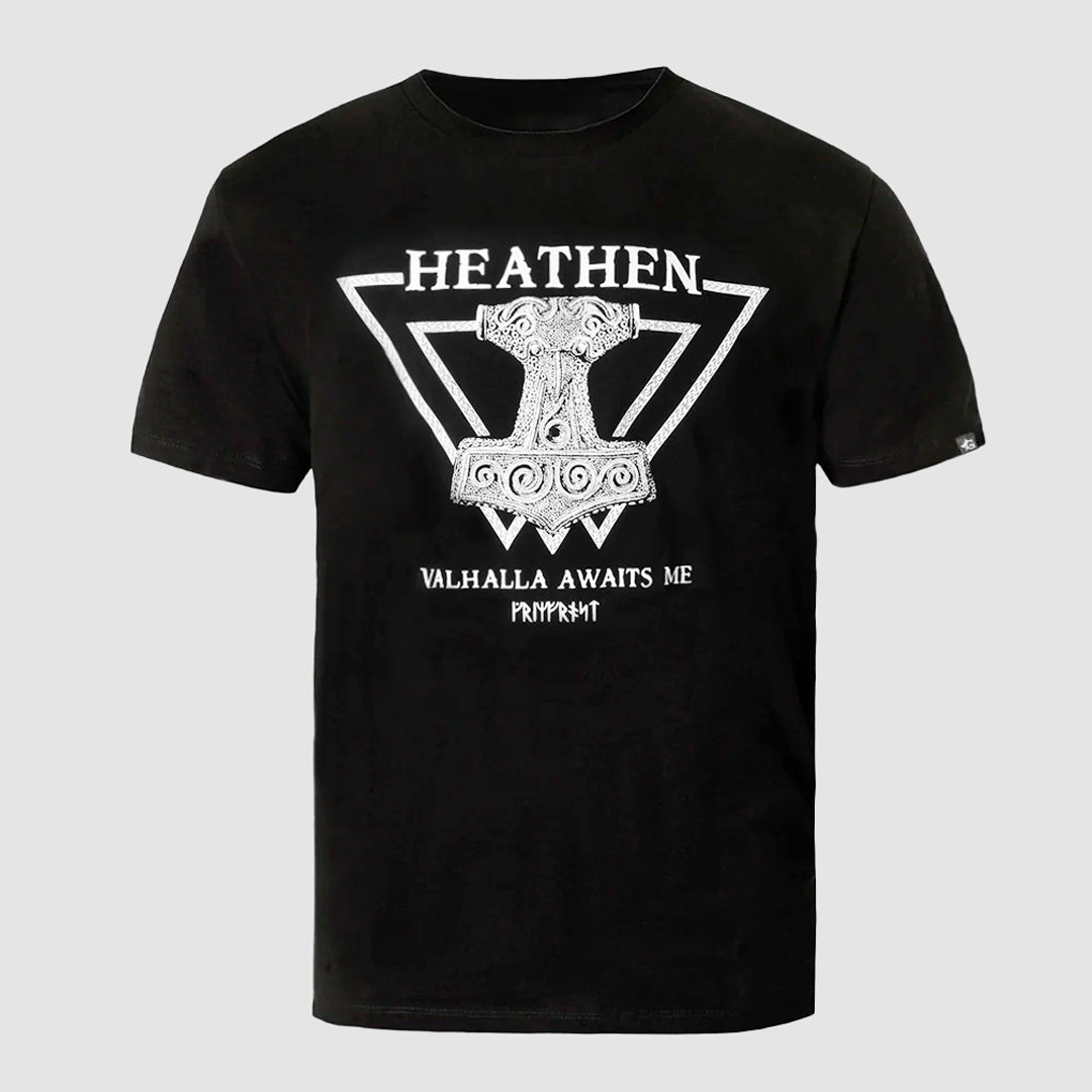 Heathen Valhalla Awaits Me Men's Short Sleeve  Printed T-shirt-