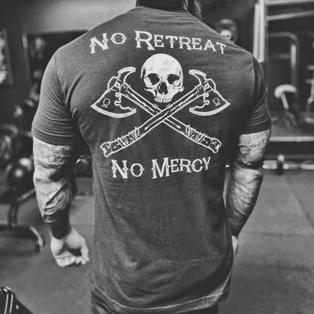 No Retreat No Mercy Men's Short Sleeve  Printed T-shirt-