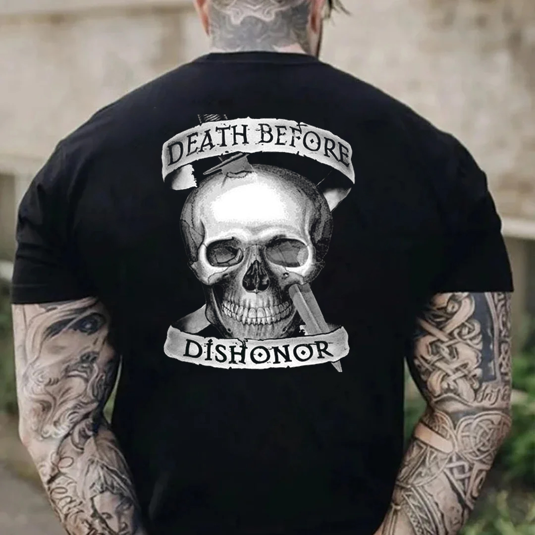 Death Before Dishonor Men's Short Sleeve  Printed T-shirt-