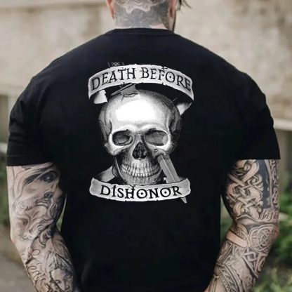Death Before Dishonor Men's Short Sleeve  Printed T-shirt-