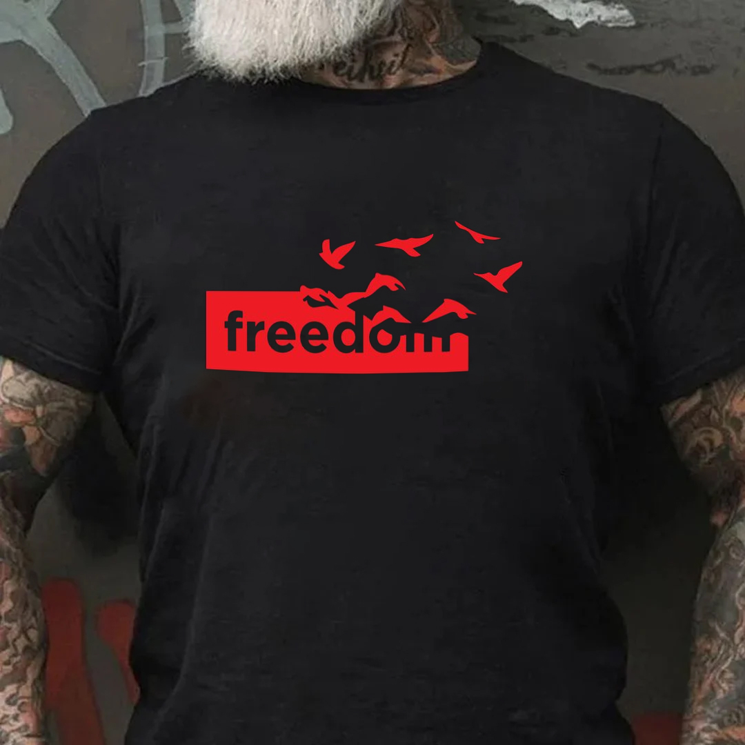 Freedom Men's Short Sleeve  Printed T-shirt-