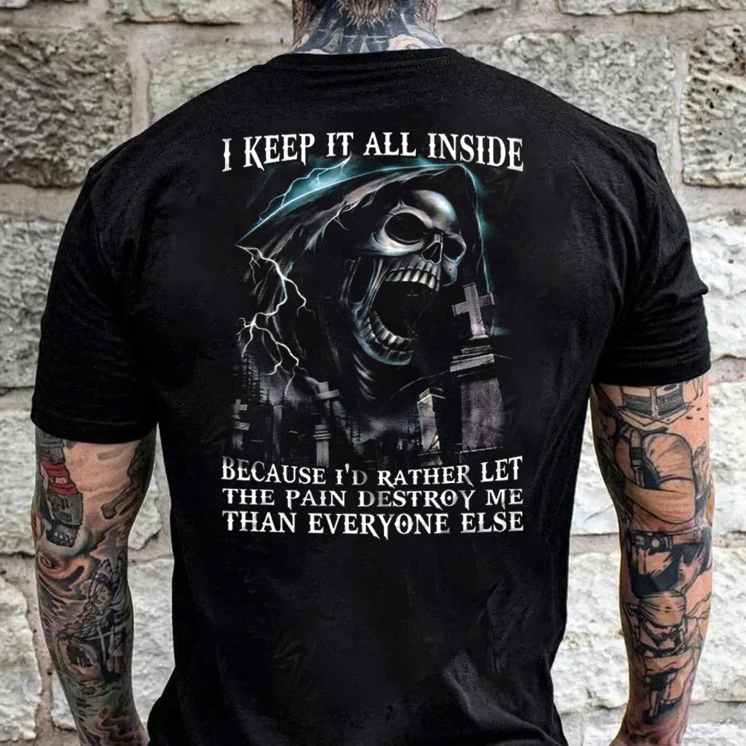 I Keep It All Inside Men's Short Sleeve Printed T-shirt-