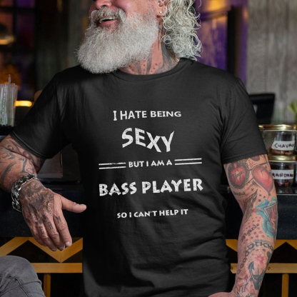 Bass Player Men's Short Sleeve  Printed T-shirt-