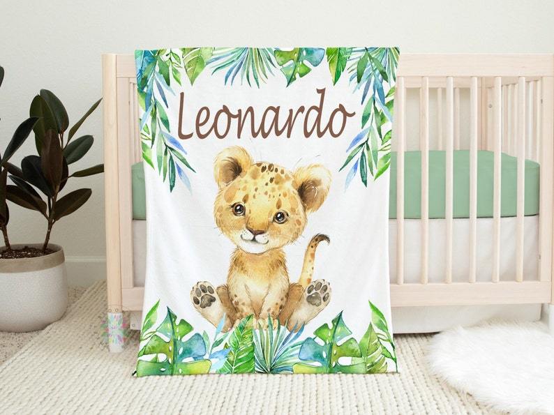 Lion Baby Personalized Name Blanket