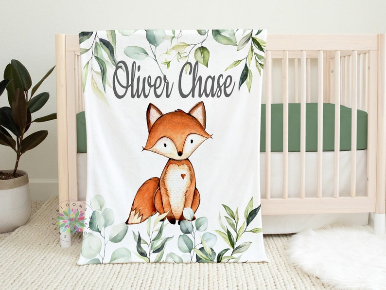 Fox Baby Personalized Custom Blanket