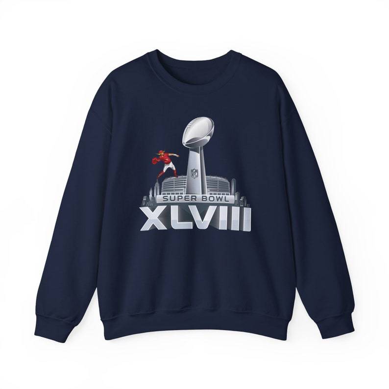 Super Bowl 2024 Sweatshirt, American Football Sweater, Cute Crewneck, Oversized Clothes - Unisex Heavy Blend Crewneck Sweatshirt.
